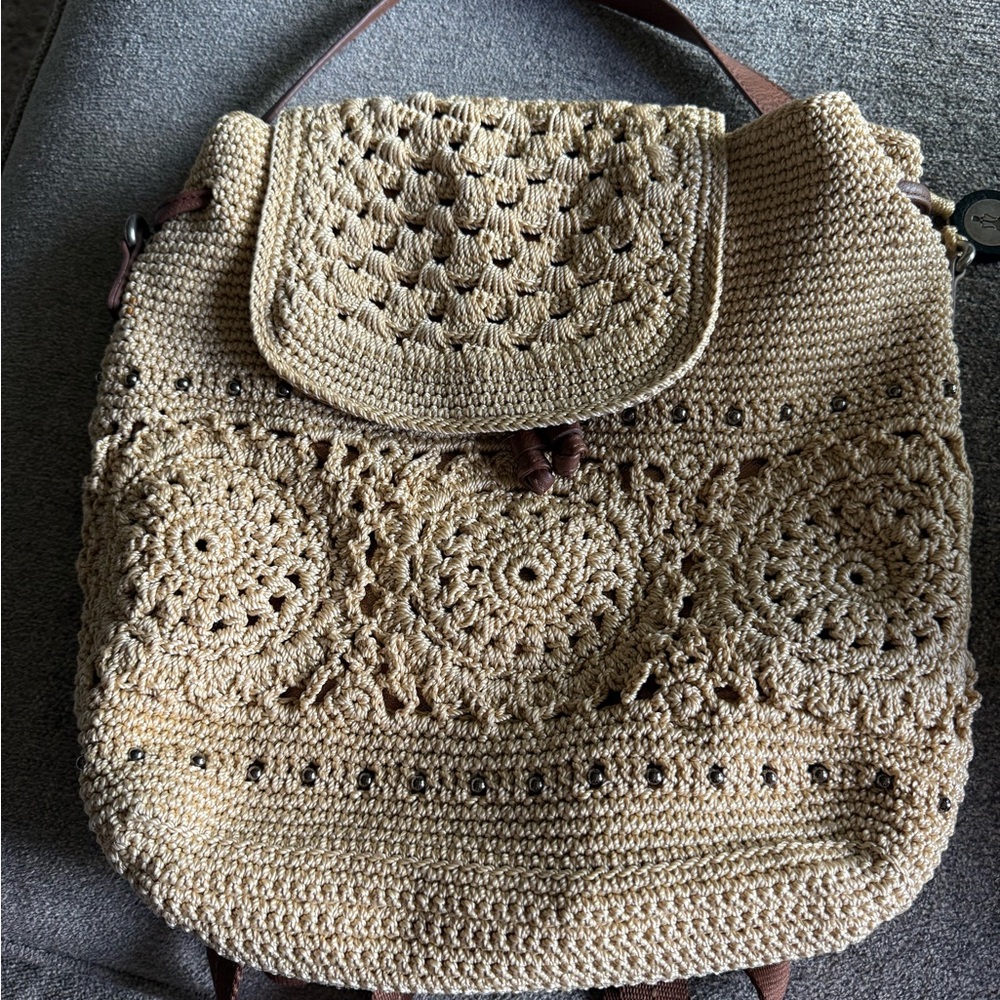 The Sak Tan Crochet Shoulder Bag